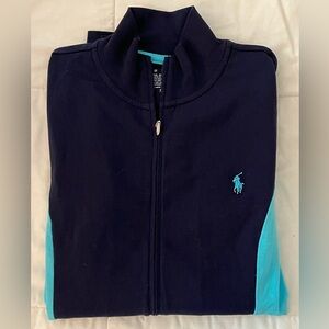 Ralph Lauren Polo Workout Jacket Size Small Blue Two Tone Zipper